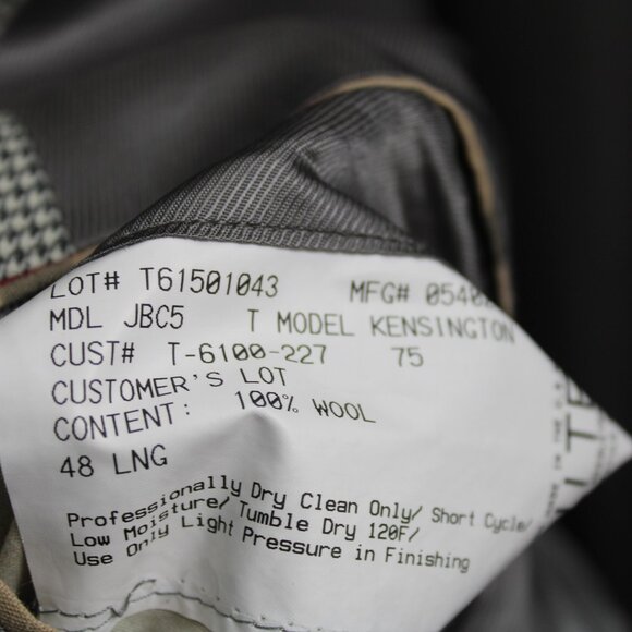 BURBERRY LONDON Men's Sport Coat Grey Houndstooth Plaid 3-Button Blazer Size 48L - Picture 4 of 7